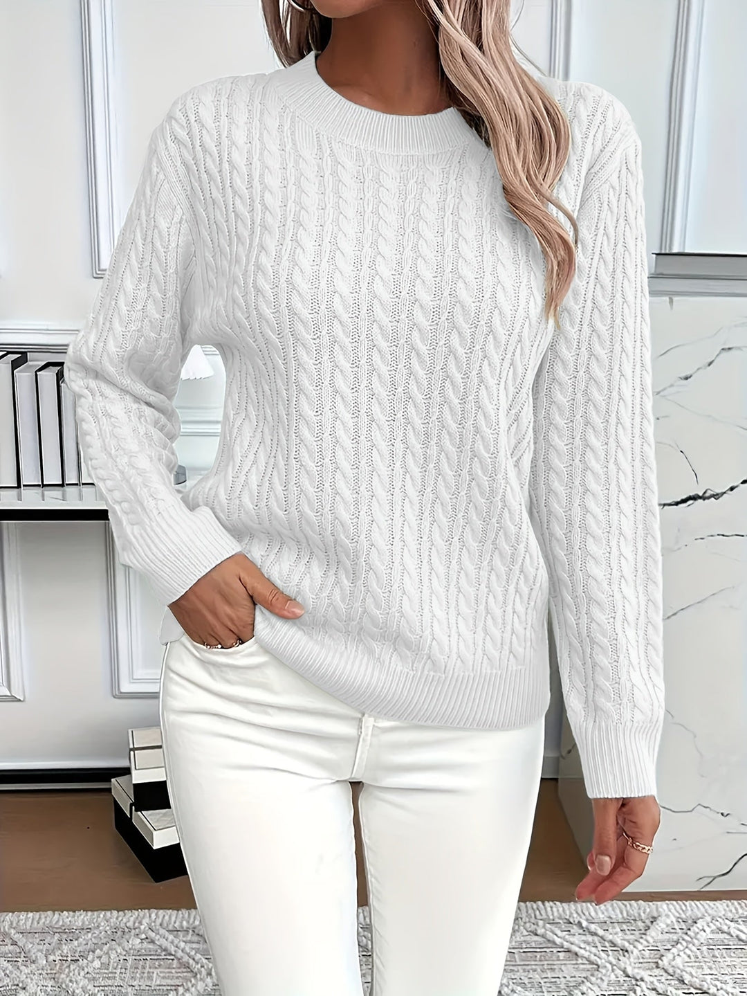 Antonella - Casual Loose-Fit Round Neck Sweater