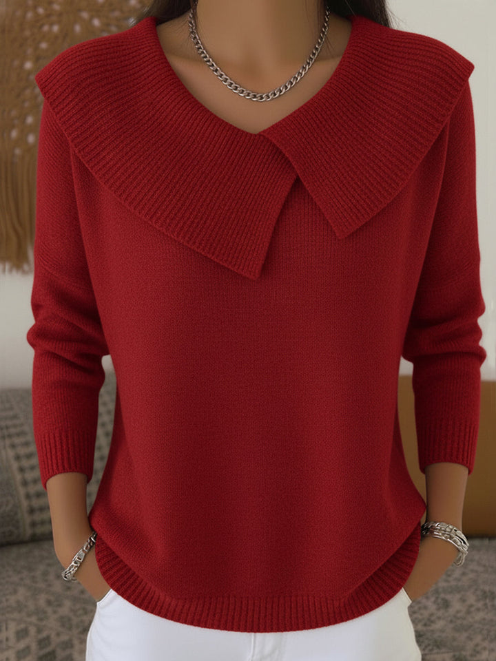 Niamh™ | Elegant, soft jumper with a wide collar