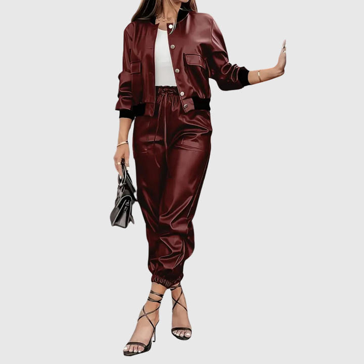 Livia - Luxe Leather Two-Piece Set