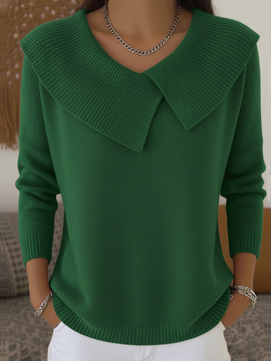 Niamh™ | Elegant, soft jumper with a wide collar