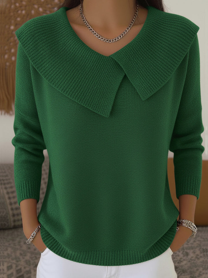 Niamh™ | Elegant, soft jumper with a wide collar