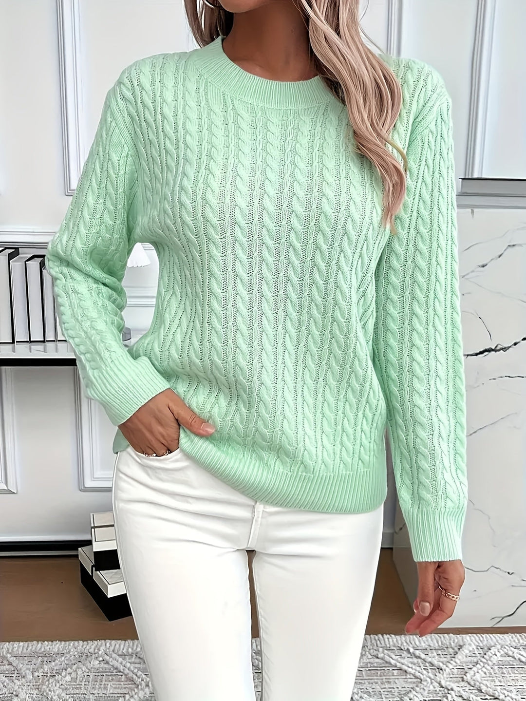 Antonella - Casual Loose-Fit Round Neck Sweater