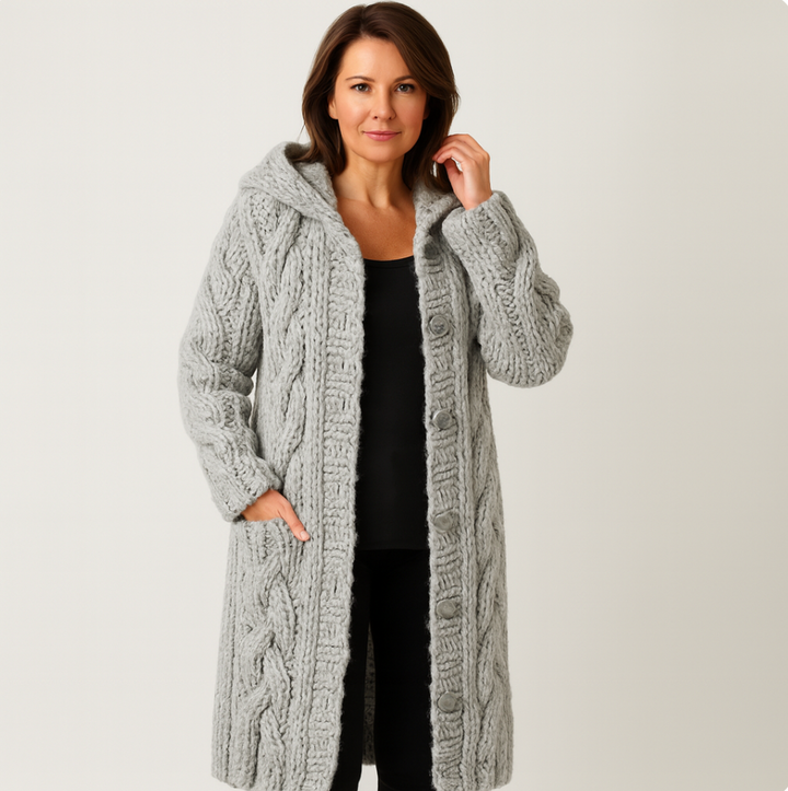 Karin - Elegant Cosy Coat With Tummy Coverage