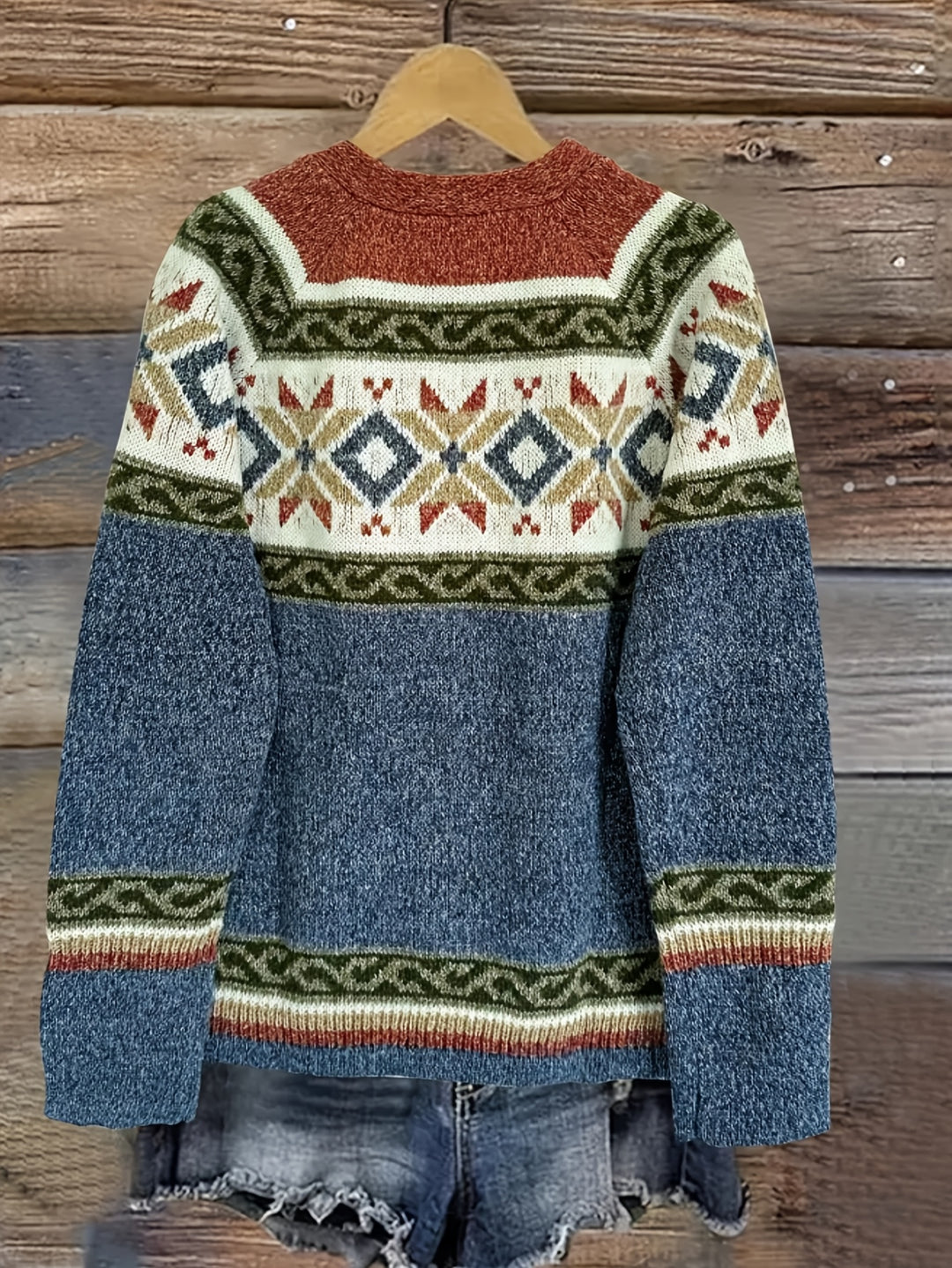 Elora Vintage Color-Block Cardigan