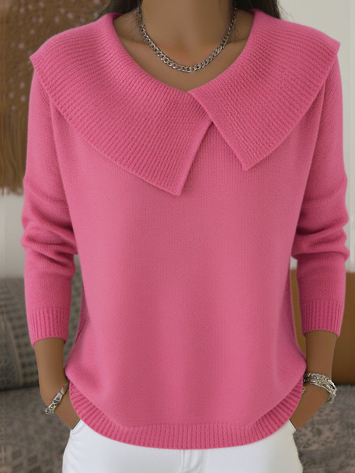 Niamh™ | Elegant, soft jumper with a wide collar