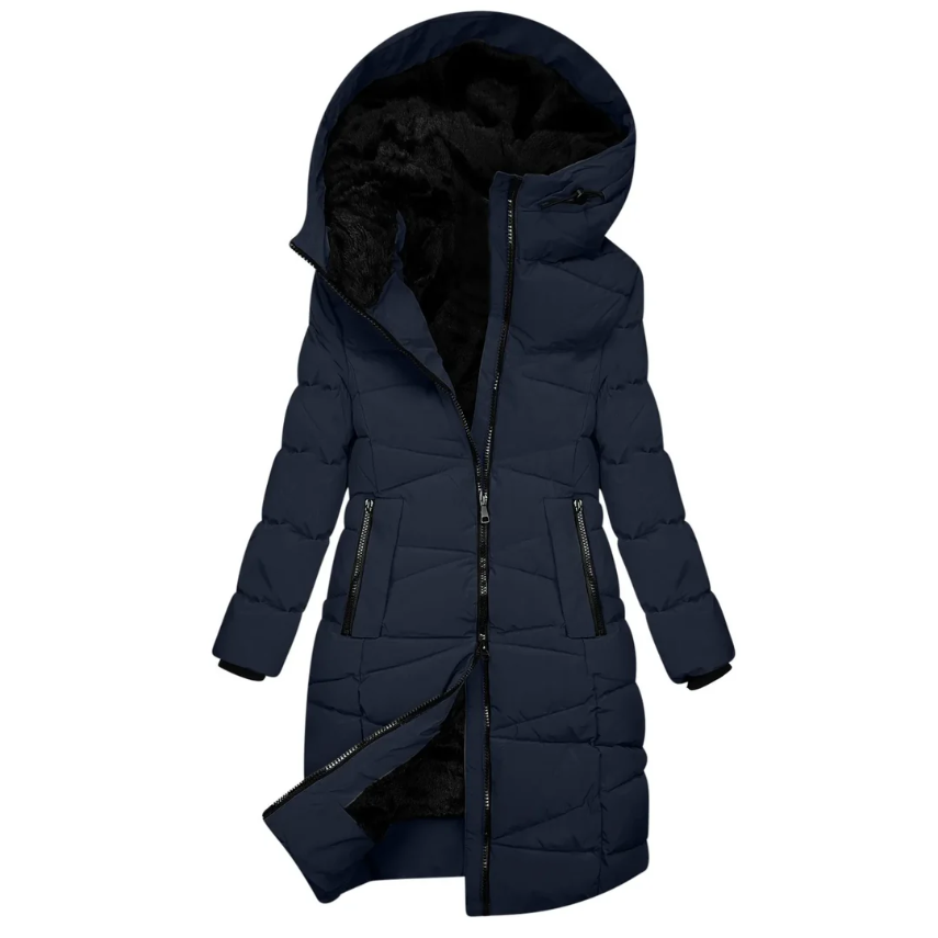 Florentina Long Quilted Hooded Coat